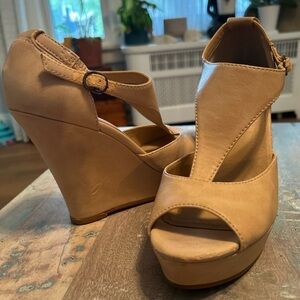BC Footwear Tan Wedge Sandals